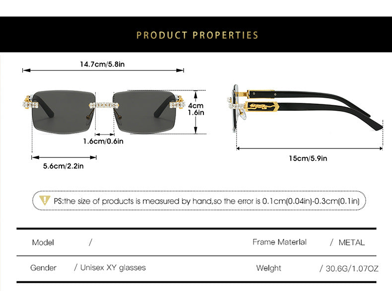 RIMEFANG NOCTURNE – Rhinestone Square Glasses
